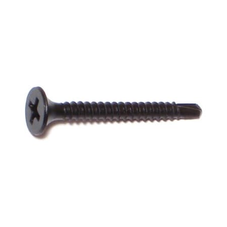 Buildright Self-Drilling Screw, #6 x 1-1/4 in, Black Phosphate Steel Flat Head Phillips Drive, 1215 PK 50732